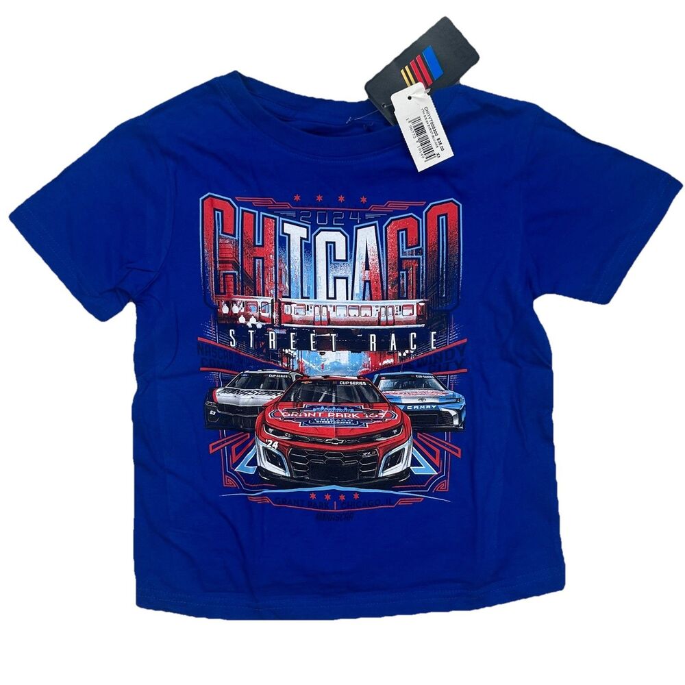 Nascar Chicago Street Race Kids‎ T Shirt Blue Event Shirt Size XXS New